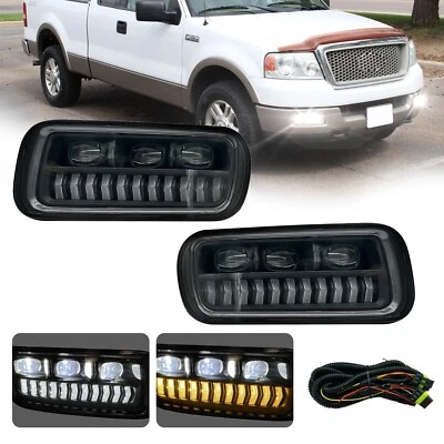 Par de luces antiniebla LED para parachoques delantero Ford F-150 2004-2006 con DRL + cableado Foto 1 de 4