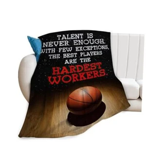 Basketball Blanket Sports Throw 50"x40" for Kids Inspirational Basketball - Picture 1 of 8