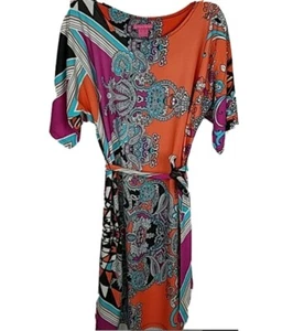 Sunny Leigh Dress Women's SMALL Paisley Print Raglan Cold Shoulder  - Picture 1 of 7