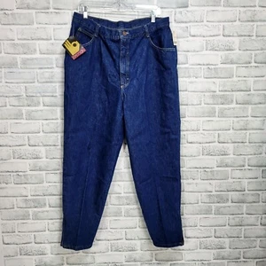 Vintage 90s Sasson Dark Wash Denim Jeans Womens 36 Zip Ankle Crop Tapered Leg - Picture 1 of 8