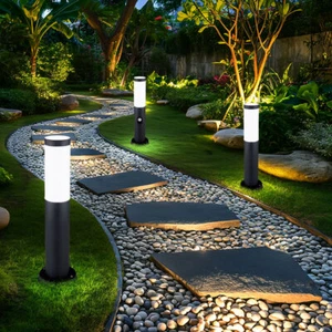 Außenleuchte Stehlampe Pollerleuchte Bewegungsmelder IP44 Edelstahl opal 3er Set - Bild 1 von 12
