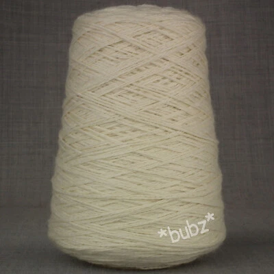 SOFT ARAN WEIGHT PURE WOOL YARN 400g CONE - 8 BALLS UNDYED ECRU MACHINE KNITTING - Image 1 of 3