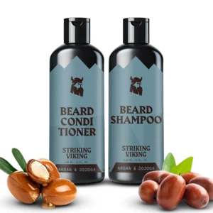 Beard Shampoo & Conditioner Set for Men – Naturally Derived Beard Wash Cleanses - Picture 1 of 12