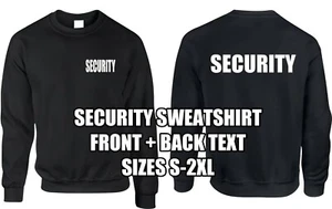 Sudadera de trabajo de seguridad texto parte trasera delantera equipos conciertos eventos S-2XL sudadera top - Imagen 1 de 3