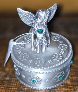 Pewter Collectible Birthstone Fairy Trinket Box, AUGUST New in Box, Birthday - Picture 1 of 5