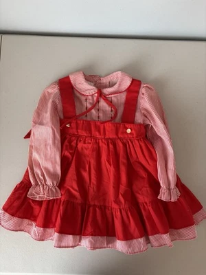 Vestido Polly Flinders Rojo Rayas Niño Pequeño 2T Delantal de Navidad Foto 1 de 4