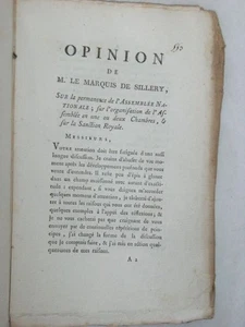 LIVRE ANCIEN ORGANISTATION POUVOIR LÉGISLATIF SANCTION ROYALE RÉVOLUTION 1789 - Imagen 1 de 8