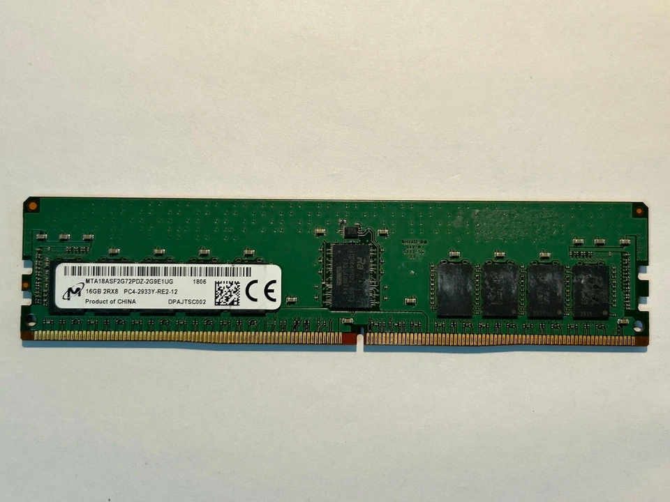 Micron MTA18ASF2G72PDZ-2G9E1 16GB 2Rx8 PC4-2933Y ECC REG Server RAM - Image 1 of 4
