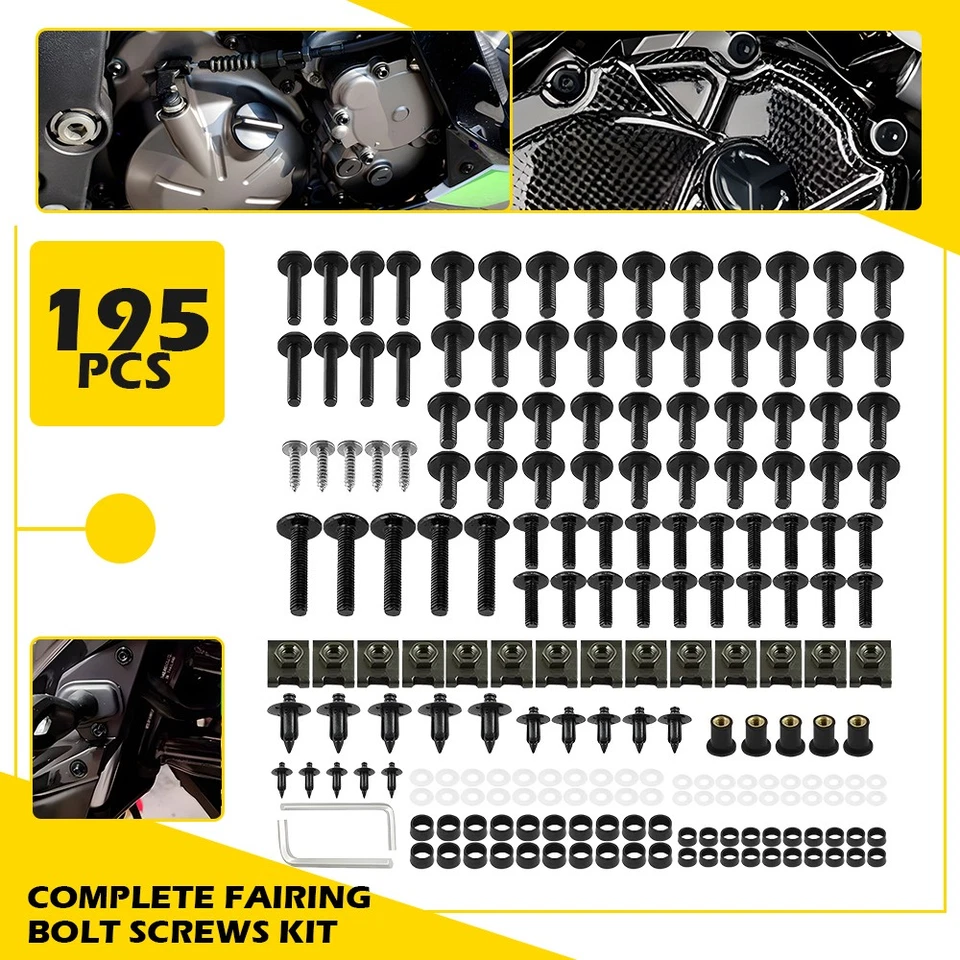 Kit completo de tornillos de perno de carenado aptos para Honda CBR600 CBR250R 300R 500RR 600RR Foto 1 de 4