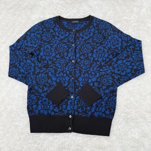 Lands' End Women's Blue Black Button Cardigan Boho Office Career No Size Tag - Picture 1 of 10