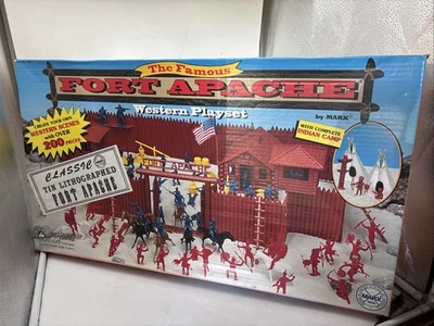 Marx Famous Fort Apache Western Playset 200+ Pcs #4502 NEW In Box 1990s Reissue - Image 1 of 4