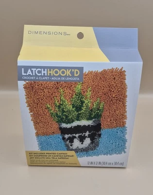 Dimensions Latchhook'd Latch Hook Kit - Plant  12"x12" Sealed  - Image 1 of 4