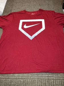 Camiseta Nike Para Hombre Manga Corta Roja Béisbol Swoosh Logo Talla XXL Dri Fit - Imagen 1 de 7