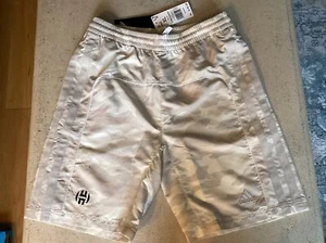 Adidas Harden V5 Basketball Shorts Youth XLRG Light Cream And White Camo  GM6872 - Picture 1 of 7