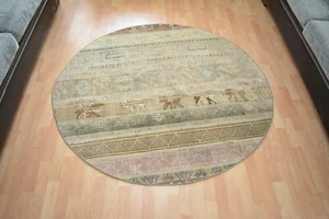 Multicolor Turkish Vintage Round Rug, 4.8x4.8ft, Antique Multicolor Handmade Rug - Picture 1 of 8
