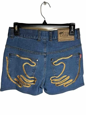 Pantalones cortos de mezclilla para mujer Imagine Not Knowing INK bordados talla 29 Foto 1 de 4