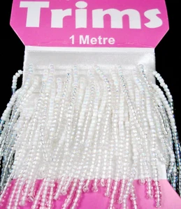 Cuentas con cuentas blancas/claras AB 1m cuentas semillas pantallas decoración - Imagen 1 de 2