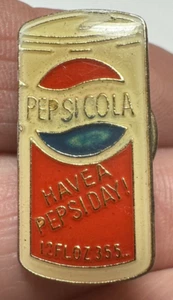 Pepsi Cola "Have A Pepsi Day" Can Enamel Lapel Pin Pinbacks Vintage VTG - Picture 1 of 6