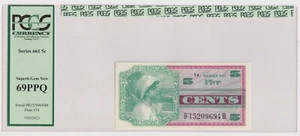 MPC Vietnam Series 661 Military Payment Certificate 5 ¢ Super Grade PCGS 69 PPQ - Picture 1 of 2