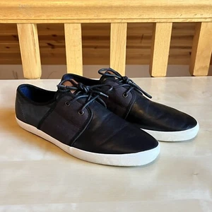 Aldo Men's Oswy-r Low Top Black Leather Sneaker Size 10.5 - Picture 1 of 8