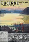 Grande affiche de voyage européenne vintage - Lucerne et le lac, Suisse Pilate etc.