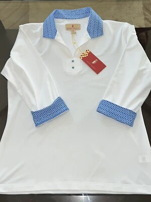 Top polo de golf Sport Haley para mujer blanco con azul talla M (B.13) Foto 1 de 4