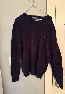 Ralph Lauren Navy Blue Knit Sweater SZ XXL - Picture 1 of 6