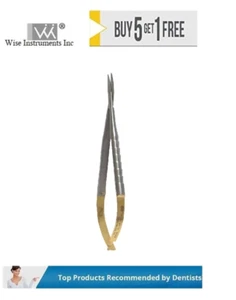 Wise Dental MicroSurgical Scissor Castro-Viejo Curved, Tungsten Carbide Points 1 - Picture 1 of 4