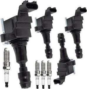 Pack of 4 Coil Pack and Iridium Spark Plugs Compatible with Chevrolet HHR Cobalt - Picture 1 of 7