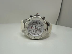 Michele Tahitian Chronograph White Rubber Ladies Watch - Picture 1 of 8