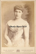 MID 1880s DOWNEY CABINET CARD ACTRESS LILLIE LANGTREE VICTORIAN PHOTO #C751