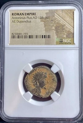 Emperor Antoninus Pius Ancient Roman Coin 138-161AD NGC Genuine Dupondius - Image 1 of 4