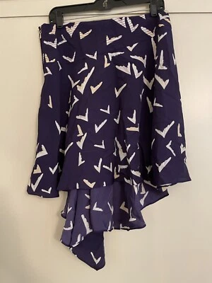 Anthropologie Leifsdottir 14 Skirt Asymmetrical Blue Scattered Wings NWT Rare - Image 1 of 4
