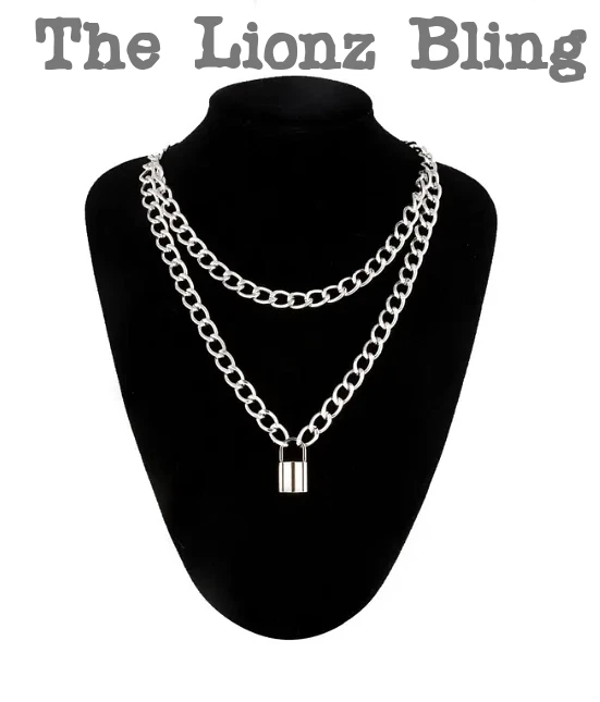 Gargantilla Punk Rock Emo Gótico Doble Cadena Collar con Candado Colgante Foto 1 de 1