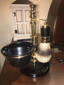 New Design Men Shaving Set Pure Badger Brush & Stand & Bowl W/tags - Picture 1 of 12