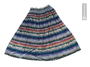 ID # 4 U AZTEK print Made In USA Multicolor southern colors Vintage 1980's M - Picture 1 of 10