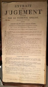 Extrait du Jugement - Condanna a Morte Exilles 1803 - Dipartimento del Po e Dora - Imagen 1 de 4