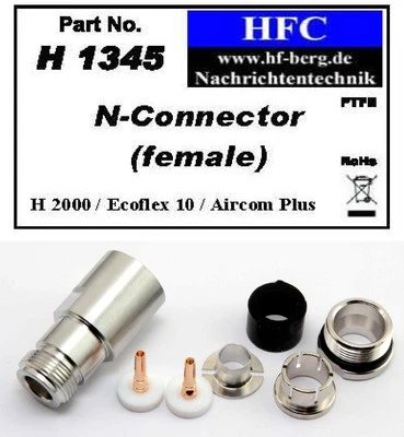 1 Stück N-Buchse für Ecoflex 10 / Aircom Plus / H 2000 Flex® - 50 Ω (H1345)