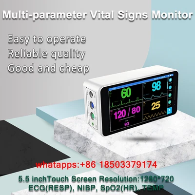 5.5" Portable 6-Parameter Vital Signs Monitor (Touchscreen) – for Human/Vet Use - Image 1 of 4