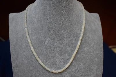 Natural Ethiopian Welo Opal Rounded Beads 18" Necklace Gemstone 925 Plate Clasp - Image 1 of 4