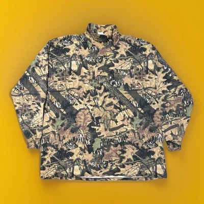 Vintage Mossy Oak Turtle Neck Long Sleeve Camo Shirt Forest Hunting XXLARGE EUC - Image 1 of 4