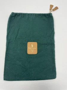 "Bolso antipolvo Ralph Lauren verde zapato borla cordón y logotipo hecho en Italia 14 x 10""" - Imagen 1 de 4