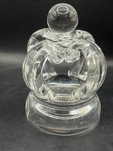Steuben Vintage Signed Clear Lead Glass Crown Figurine Paperweight/ Minor Flaws - Picture 1 of 11