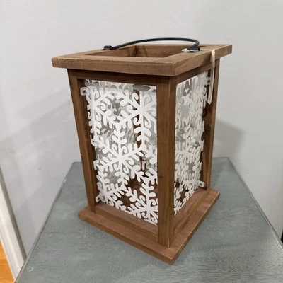 Handmade Holiday Lantern For LED Candles, 6.75”x6.75”x9.5”, New With Tags - Image 1 of 4