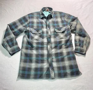 Giacca camicia flanella trapuntata Thrashed Dickies uomo med grunge a quadri verde viola - Foto 1 di 16