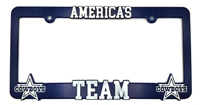 Marco de matrícula elevado en 3D de los Dallas Cowboys "America's Team" (marco azul) Foto 1 de 4