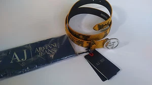 Cintura donna originale ARMANI JEANS modello pelle di serpente giallo prezzo consigliato £ 109 - Foto 1 di 5