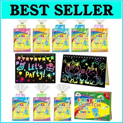 Engaging 48 Pack Scratch Art Notebooks with Wooden Styluses - Ideal for Parties Foto 1 de 4