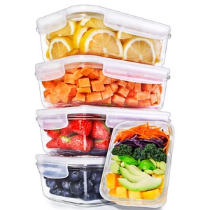 Igluu Glass Food Storage Meal Prep Containers + Air Vent & Extra Lid [5 Pc] Box - Picture 1 of 9