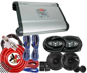 4x Power Acoustik 6.5 Component + 6X9 Speakers  + 1000W Channel Amplifier + Kit - Picture 1 of 11